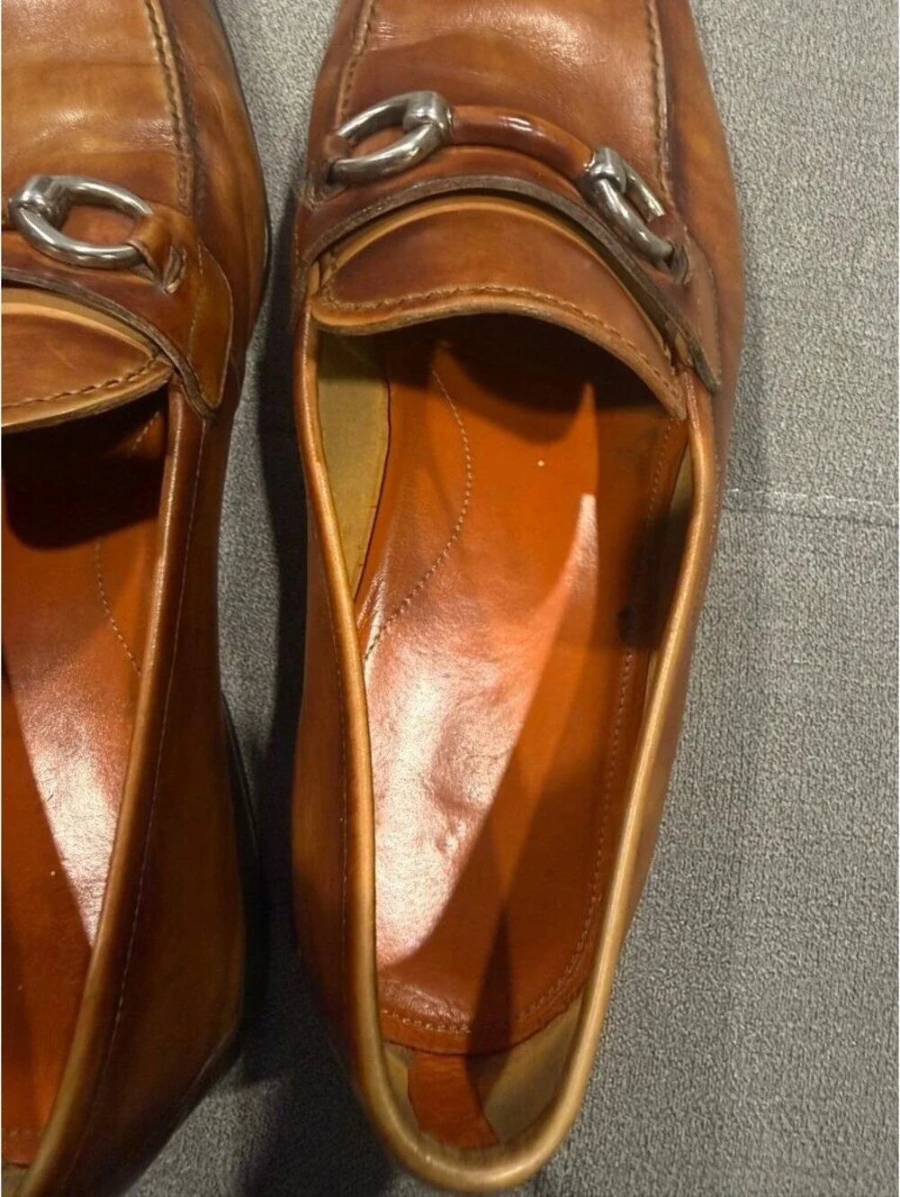 Magnanni Bit Loafers Mens 10 M Cognac Brown Leather Slip On
